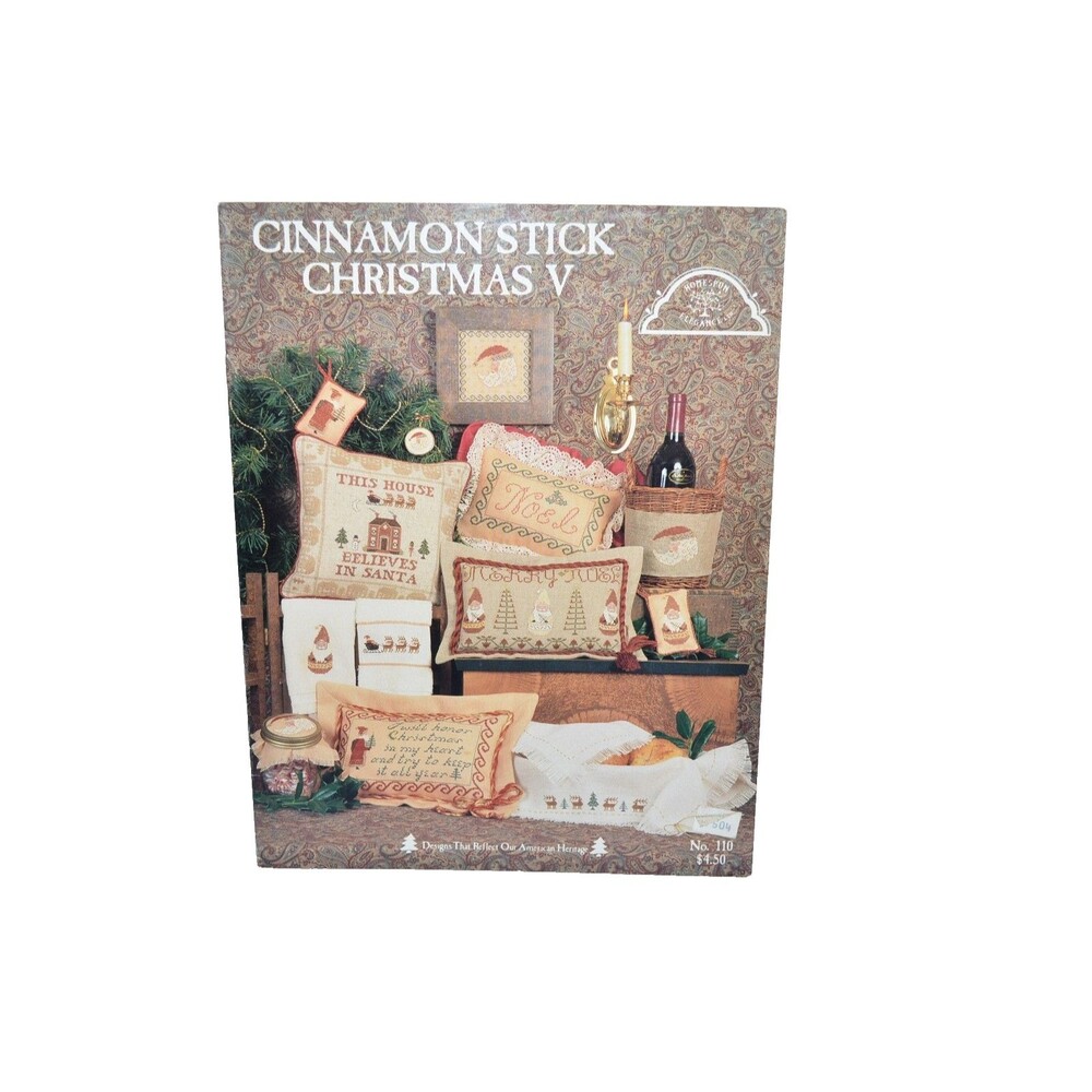 Cinnamon Stick Christmas V Cross Stitch Pattern Santa Noel 1990 Vintage